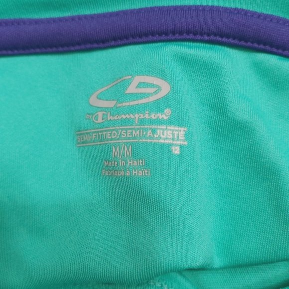 Champion C9 Brand Semi Fitted Active Wear Women Size Medium Green Short Sleeve - Picture 6 of 11